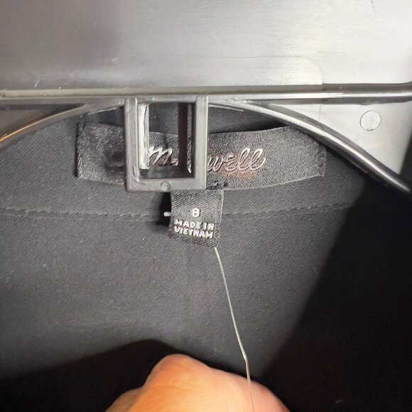 Madewell $198 Tie-Waist Straight-Leg Jumpsuit Black Size 8 NT362 - Picture 9 of 10